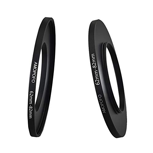 Amopofo 62 to 82mm Metal Ring/62mm to 82mm Step Up Ring Filter Adapter for UV,ND,CPL,Metal Step Up Ring,Compatible with All 62mm Camera Lenses & 82mm Accessories - Image 2