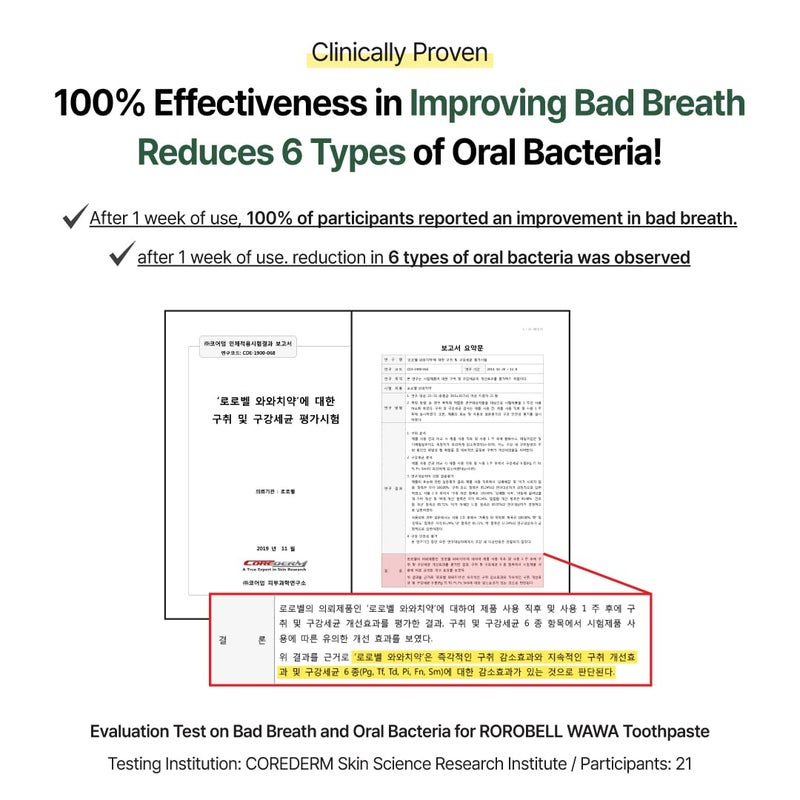 ROROBELL Wawa Toothpaste Made for My Boyfriend's Bad Breath, Sensitive Teeth, Improvement of Gum Problems/Peppermint Flavor/Made with Wasabi I 3.53 fl.oz (Pack of 1) - Image 5