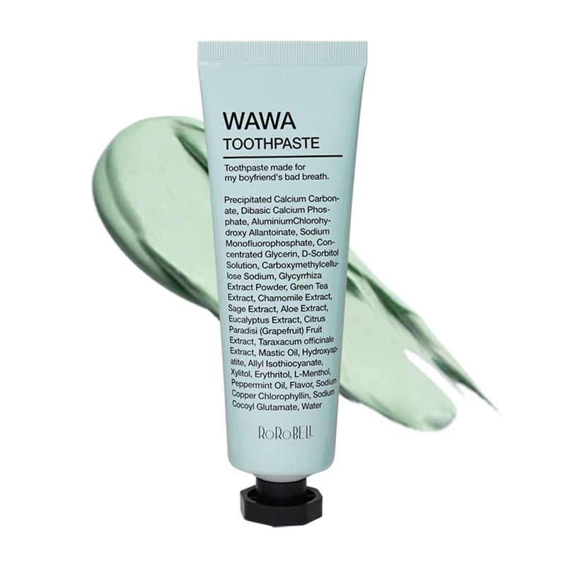 ROROBELL Wawa Toothpaste Made for My Boyfriend's Bad Breath, Sensitive Teeth, Improvement of Gum Problems/Peppermint Flavor/Made with Wasabi I 3.53 fl.oz (Pack of 1) - Image 1