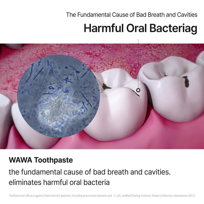 ROROBELL Wawa Toothpaste Made for My Boyfriend's Bad Breath, Sensitive Teeth, Improvement of Gum Problems/Peppermint Flavor/Made with Wasabi I 3.53 fl.oz (Pack of 1) - Image 4