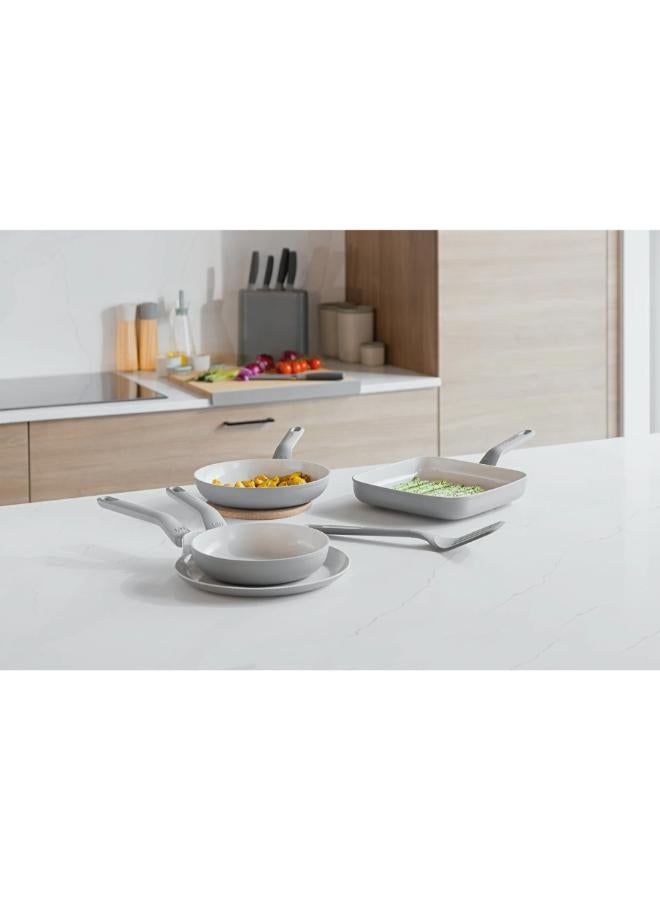 Berghoff Pack Of 4 Frying Pans (20Cm And 24Cm)  Grill Pan (24Cm) The Pancake Pan (26Cm)-Grey - Image 3