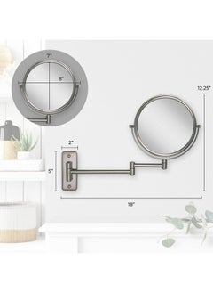 Zadro Two Sided Dual Arm Wall Mount Mirror Satin Nickel 5X1X  - Image 3