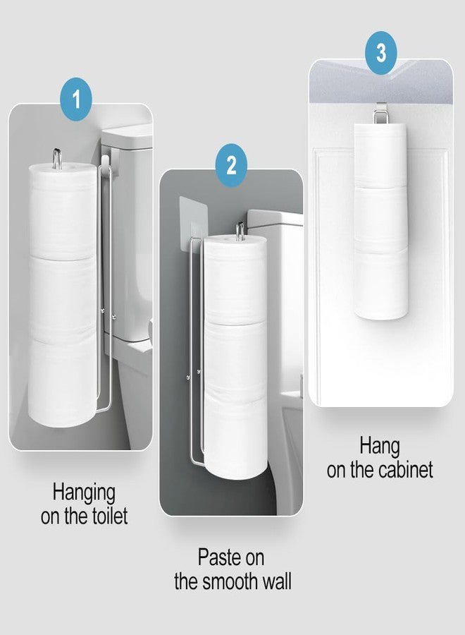 QNP Silver Extra Toilet Paper Storage for 3 Roll Tissue Over The Tank Toilet Paper Roll Holder Stainless Steel Adhesive Hanging Toilets Tissue Holder Wall Mounted for Bathroom RV Camper(1 Pack) - Image 5
