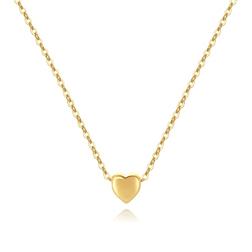 DeScount Delicate Tiny Gold Heart Choker Necklace,Dainty Cute Simple Heart Pendant Necklaces for Women - Image 2