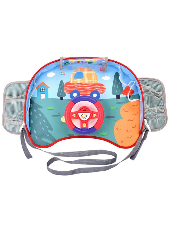 Children's Early Education Machine Car Steering Wheel Safety Seat Tray Unlimited Rotation Steering Wheel Baby Toy-color:DK263786green - Image 5