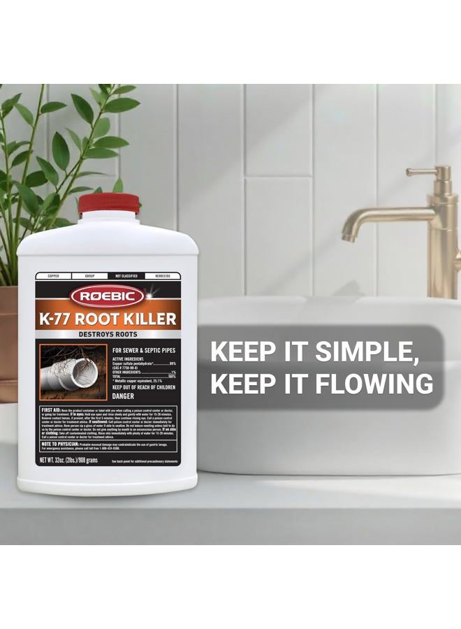 Roebic K-77 Root Killer: Clears Pipes, Stops New Growth, Works for Sewer and Septic Systems - 32 Ounce - Image 5