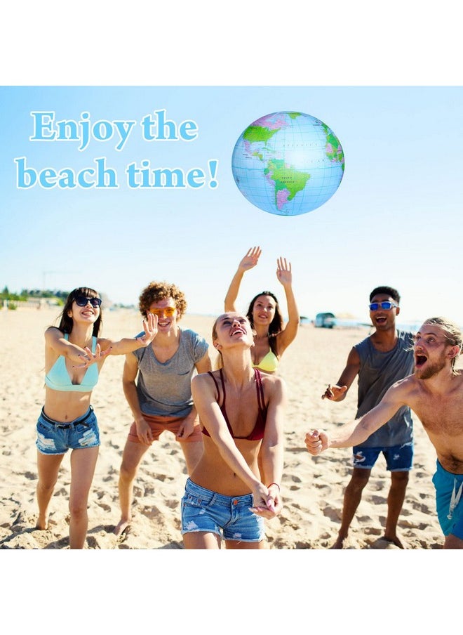 Sotiff - 24 Pack 16 Inches Inflatable World Globe Beach Balls Blow Up Earth Beach Ball Large Pool Toys For Party Birthday Party Favor Luau Decorations - Image 1