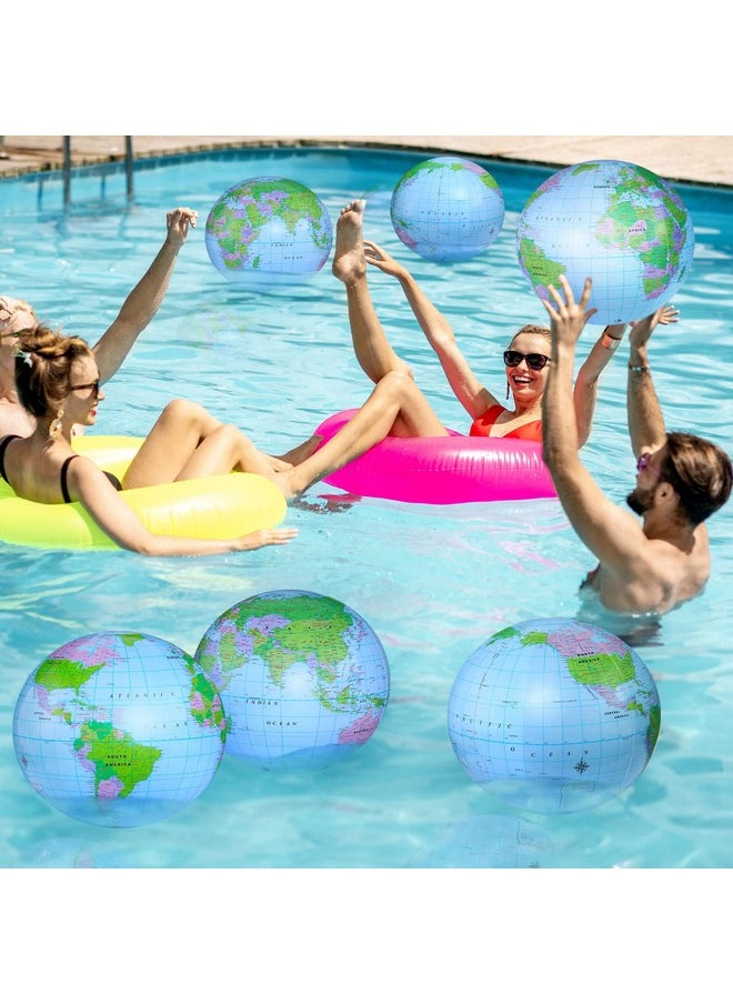 Sotiff - 24 Pack 16 Inches Inflatable World Globe Beach Balls Blow Up Earth Beach Ball Large Pool Toys For Party Birthday Party Favor Luau Decorations - Image 1