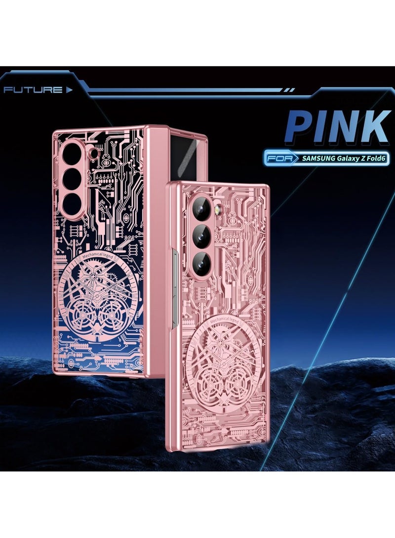 general Case Compatible with Samsung Galaxy Z Fold 6 with Hinge Protection, Rugged Electroplating PC Case Screen Camera Protection Anti-Drop Shockproof Protective Cover - Image 2