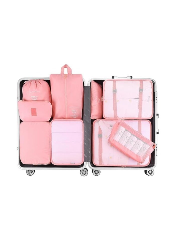 GOGO 7-Piece Packing Cube Set – Lightweight Travel Organizers with Mesh Bags, Drawstring Bag, Shoe Bag, Bra Bag, and Flat Pocket – Travel Essentials, Pink - Image 4