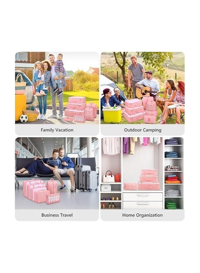 GOGO 7-Piece Packing Cube Set – Lightweight Travel Organizers with Mesh Bags, Drawstring Bag, Shoe Bag, Bra Bag, and Flat Pocket – Travel Essentials, Pink - Image 5