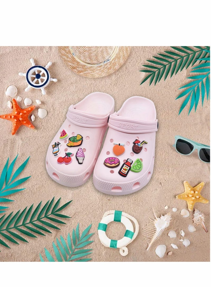 كاست ويف Crocs Shoe Charms, Crocs Pins, Sandals Buckle Party Birthday Gift, Luminous Charms Bracelet Wristband Decorations for Adult Men Women Kids, 30 Shoe Charms+2 Wristband - Image 3