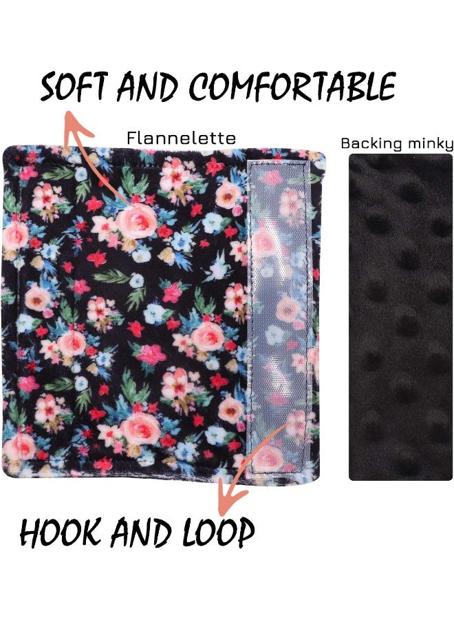 SWESEN Baby Car Seat Belt Covers, Floral Car Seat Straps Shoulder Pads for Girls Boys, Minky Seat Belt Protectors for Car Seats/Pushchair/Stroller - Image 2