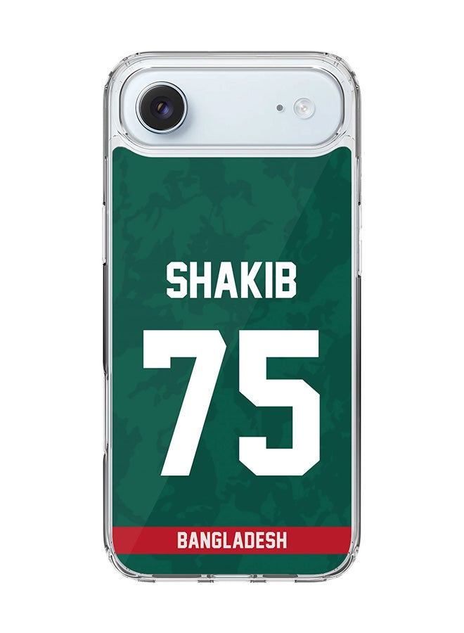 Stylizedd Classic Clear MagSafe Case for iPhone 17 Air , Hybrid Soft Case Flexible Edges Anti Drop TPU PC Gel Thin Transparent Cover [ Designed for iPhone 17 Air ] - Team Bangladesh Shakib Al Hasan, Jersey No 75