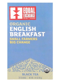 Equal Exchange Organic English Breakfast Black Tea 20 Tea Bags 1.41 oz (40 g) 