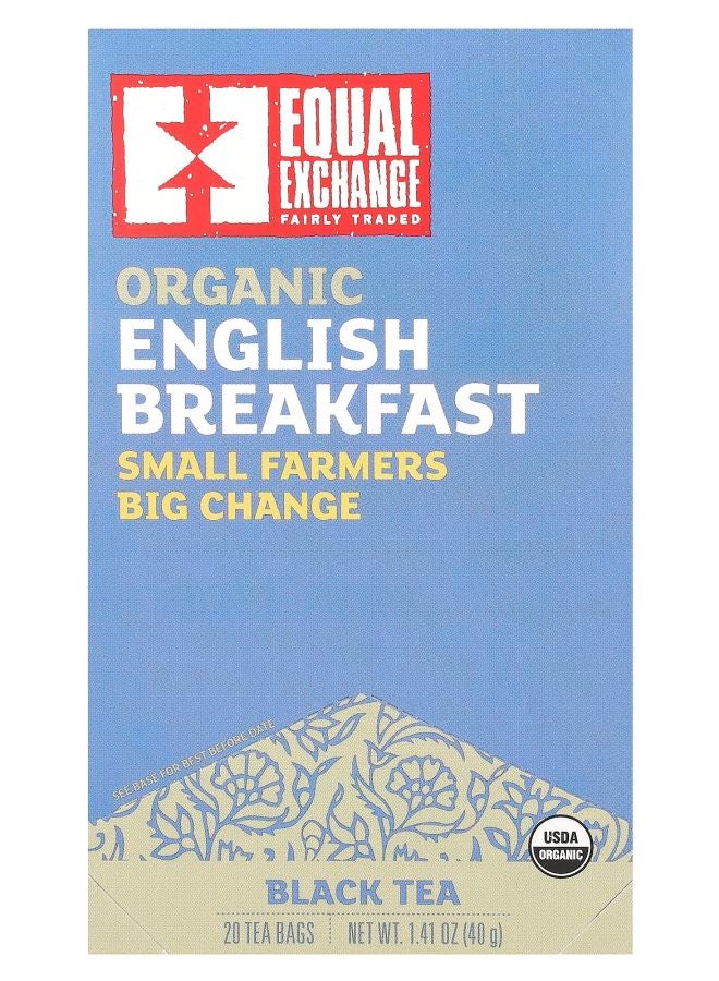 Equal Exchange Organic English Breakfast Black Tea 20 Tea Bags 1.41 oz (40 g)