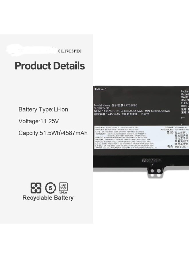 Battery For L17C3PE0 L17L3PE0 5B10Q39196 5B10Q39197 Lenovo Yoga 730-15 730-15IWL 730-15IKB 730-151KB 81CU 81JS 15.6 Inches 11.2 Inches 5V 51. 4587mAh - Image 3