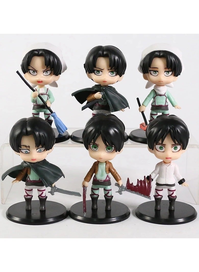 Attack on Titan Anime Figures Set 6pcs 10cm - Image 1
