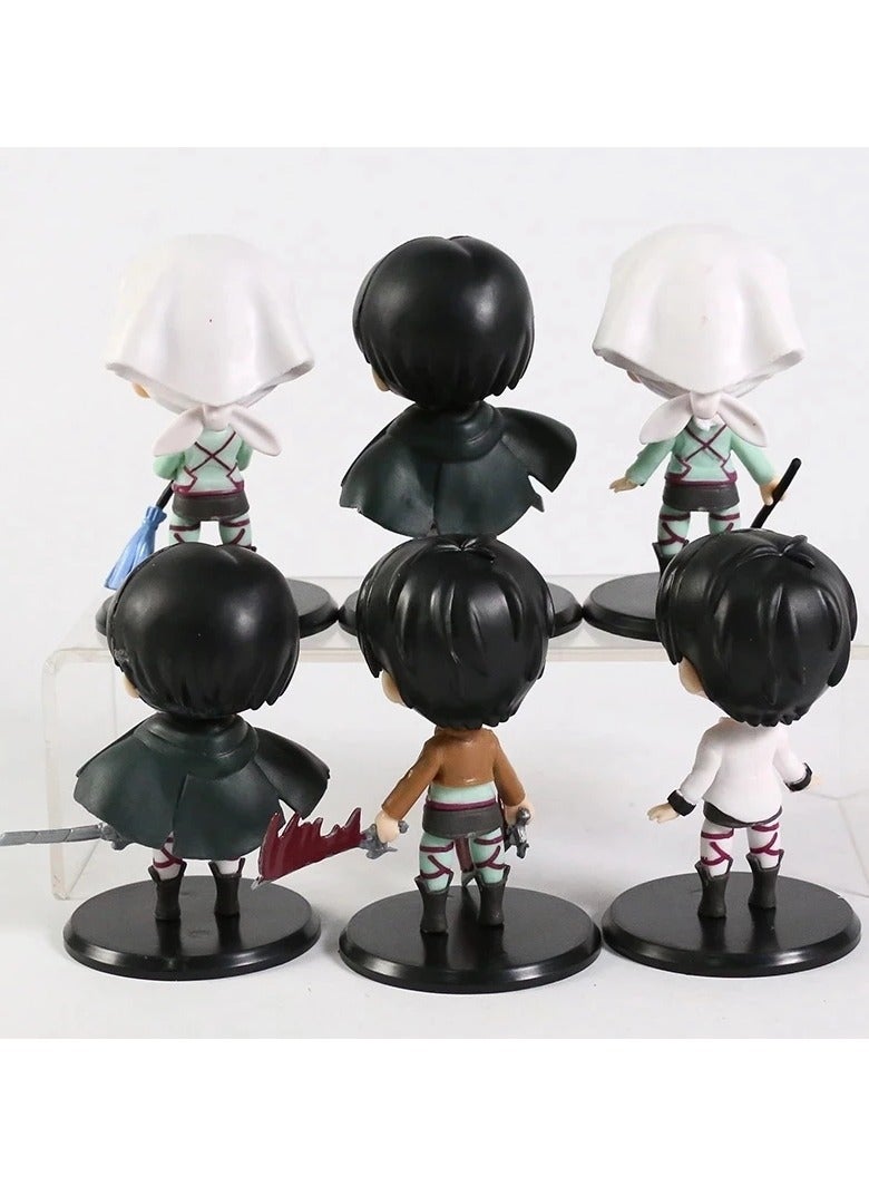 Attack on Titan Anime Figures Set 6pcs 10cm - Image 2
