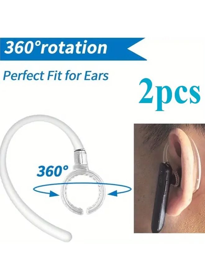 Transparent 2pcs 360 Rotating Ear Hooks Secure Fit Comfortable Durable Plastic for Active Lifestyles - Image 2