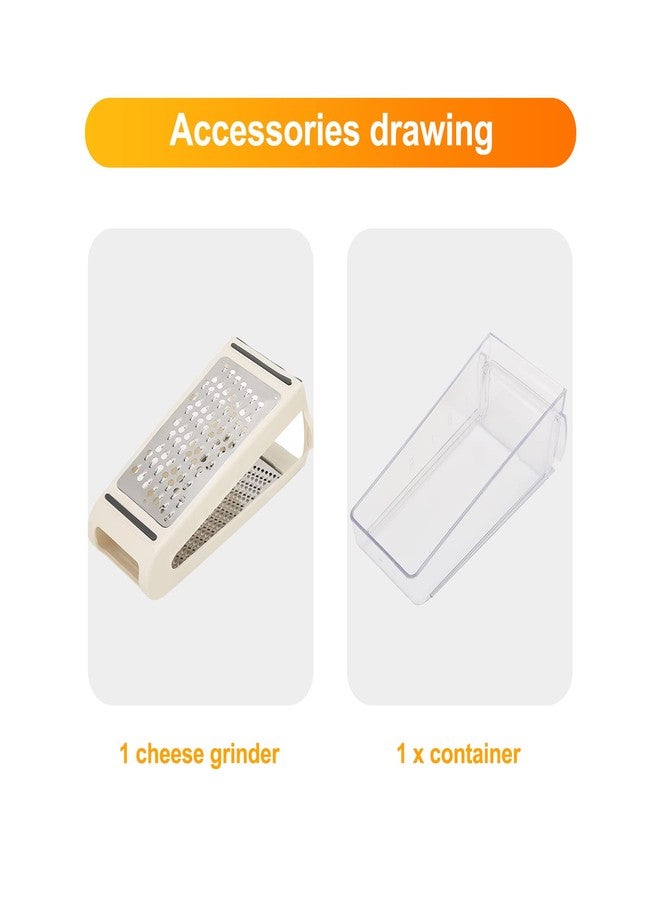 TeamSky Cheese Grater, Multipurpose Kitchen Box Graters with Double Sided Removable Container, Professional Box Grater for Cheese, Vegetables, Ginger, Garlic - Image 2