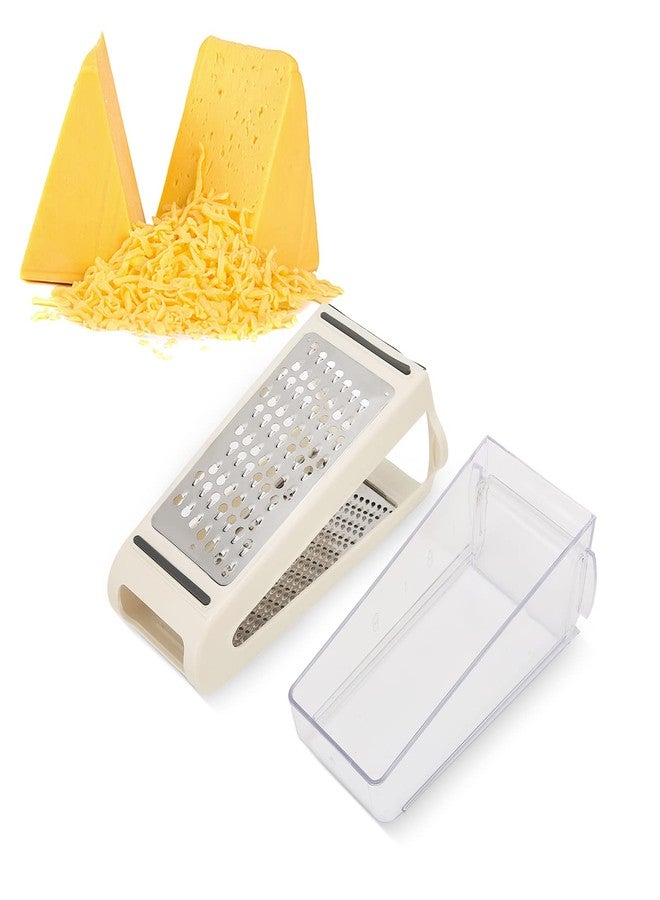 TeamSky Cheese Grater, Multipurpose Kitchen Box Graters with Double Sided Removable Container, Professional Box Grater for Cheese, Vegetables, Ginger, Garlic - Image 1
