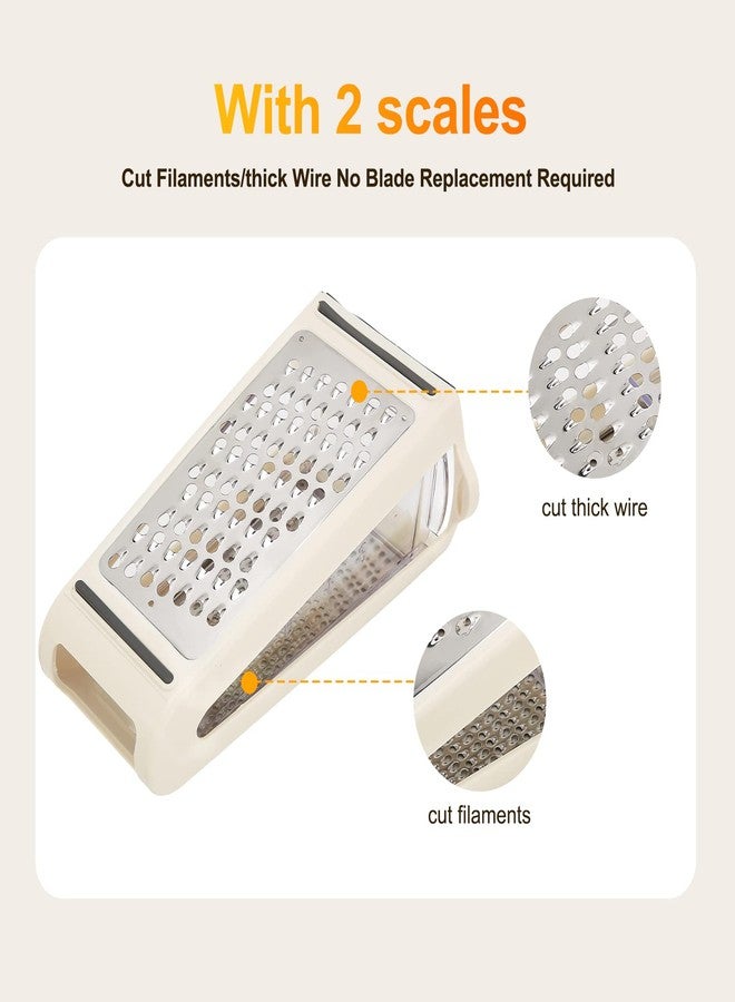 TeamSky Cheese Grater, Multipurpose Kitchen Box Graters with Double Sided Removable Container, Professional Box Grater for Cheese, Vegetables, Ginger, Garlic - Image 4