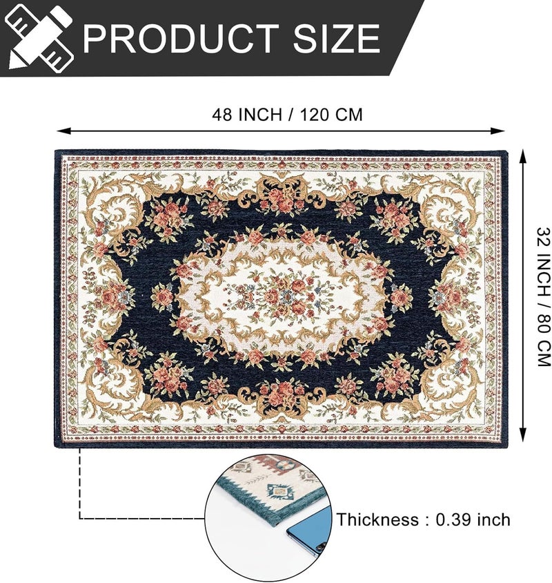 CHICHIC 32 x 48 Inch Indoor Door Mat for Home Entrance, Floor Mats for House Front Door Mat Indoor Inside Outdoor Outside Entryway Rugs Indoor Welcome Mat Anti-Slip Rubber Back Low Profile, Blue - Image 3