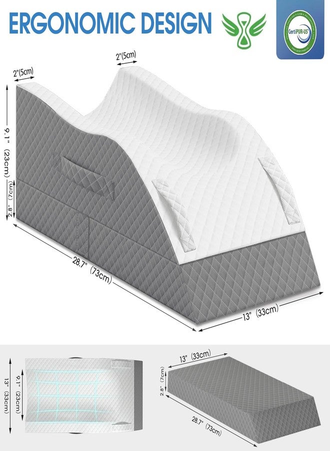 TranquilRelax Elevation Pillows for Leg After Surgery, Memory Foam Adjustable Leg Wedge Pillow for Injury or Rest, Ankle Pillow for Sleeping Blood Circulation Grey - Image 2