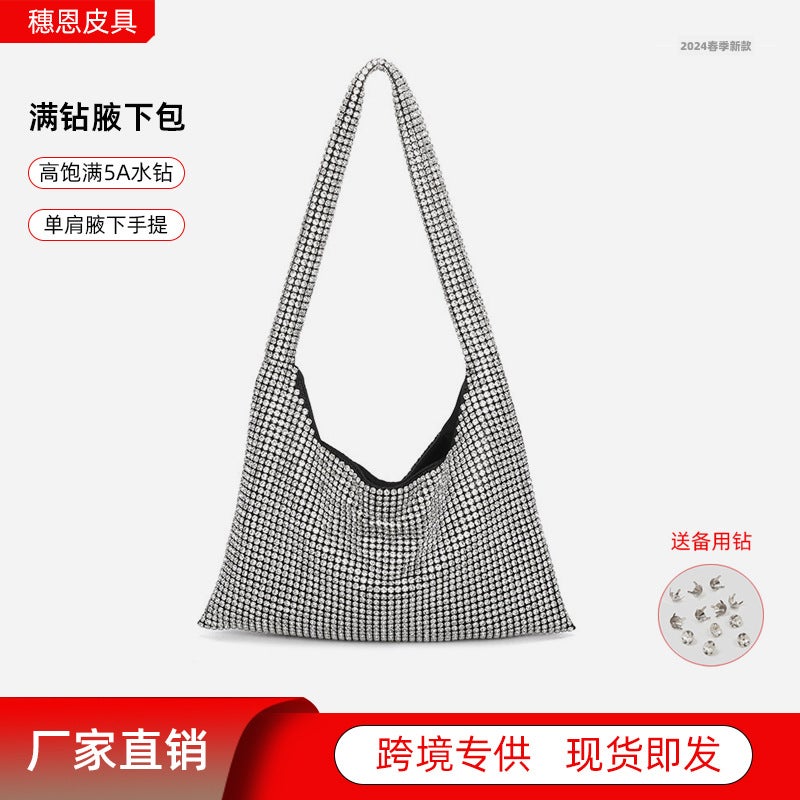 Full Diamond Underarm Bag Women'S Bag 2026 Spring New Fashion Diamond-Encrusted Handbag Guangzhou Shiling Luggage - Image 2