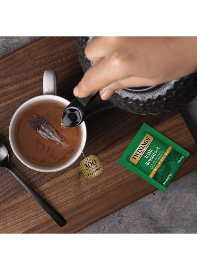 Twinings Irish Breakfast Tea, Decaf Tea Bags, Strong and Distinctive Black Decaffeinated Tea, 20 Individually Wrapped Tea Bags  - Image 4