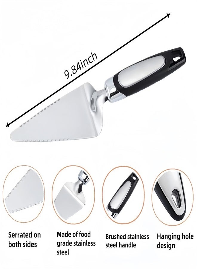CINBILCORN Pie Server Spatula,Stainless Steel Cake Cutter Slicer,Pizza Tart Dessert Cutter,Black - Image 2