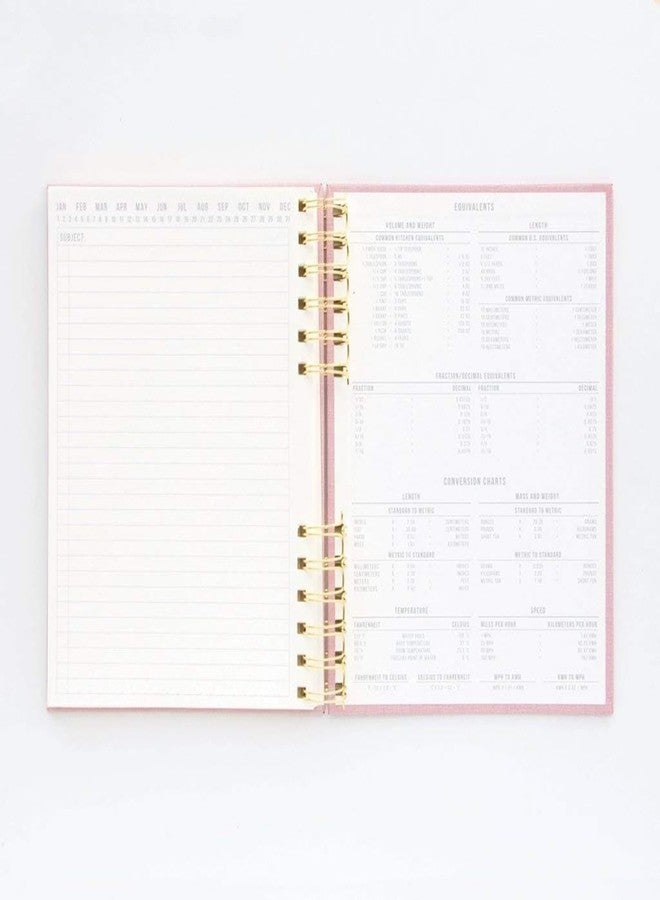 DesignWorks Ink Standard Issue Notebook No. 12 - 6" x 8.25" Undated Daily Planner & Writing Journal, 192 Lined Pages, Elastic Pen Holder, Small Spiral Notebook for Work & Journaling - Dusty Pink - Image 3