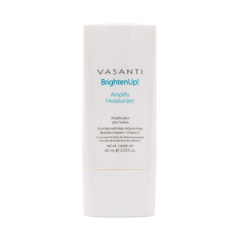 VASANTI Brighten Up New Skin Amplifying Moisturizer Enriched with Aloe Vitamin C and Arbutin from Bearberry Leaves Hydrates Moisturize Softens Brightens Skin Full Size 203 fl oz