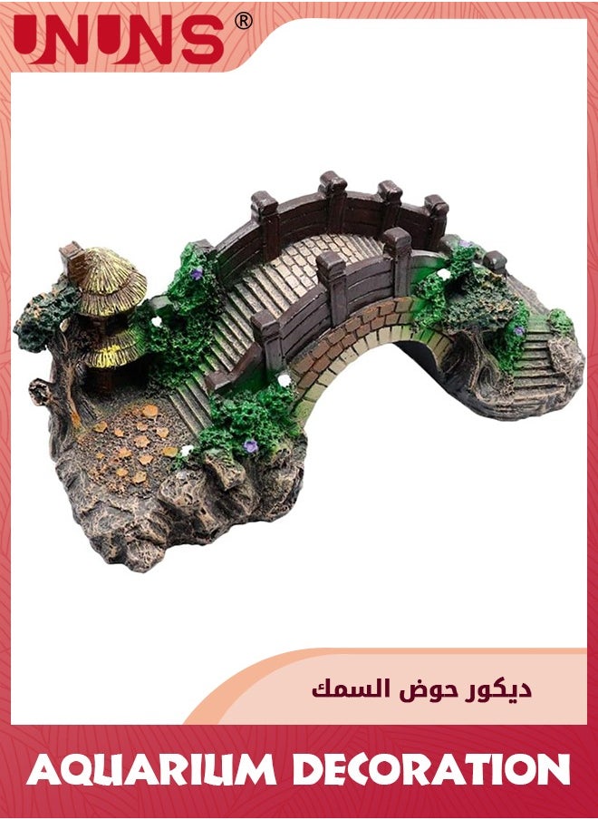 UNUNS Home Decoration,Fish Tank Decoration,Artificial Bridge Model,Fish Tank Ornaments Resin Material,For Freshwater Area,Home Fish Tank Decoration-Bridge  - Image 1