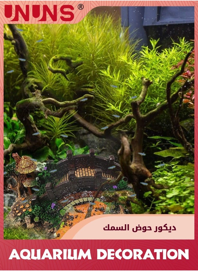 UNUNS Home Decoration,Fish Tank Decoration,Artificial Bridge Model,Fish Tank Ornaments Resin Material,For Freshwater Area,Home Fish Tank Decoration-Bridge  - Image 5