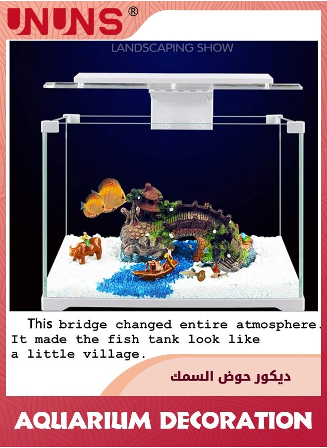 UNUNS Home Decoration,Fish Tank Decoration,Artificial Bridge Model,Fish Tank Ornaments Resin Material,For Freshwater Area,Home Fish Tank Decoration-Bridge  - Image 2
