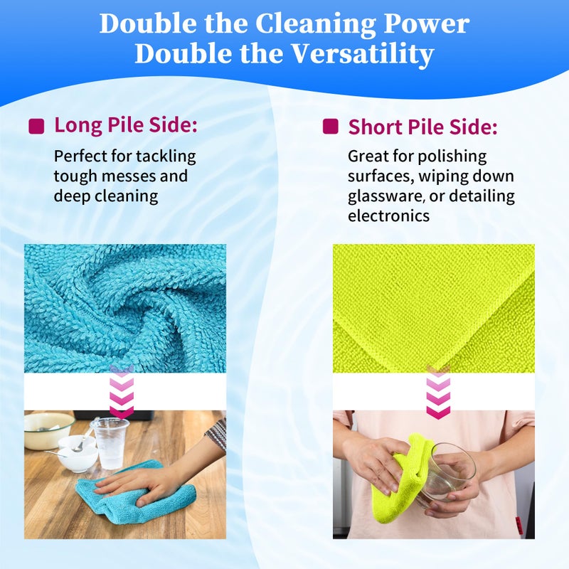 FIXSMITH Microfiber Cleaning Cloth - Pack of 12, Multi-Functional Towels, Size: 12 x 16 in, Highly Absorbent Rags, Lint-Free, Streak-Free for Car, Kitchen, Home, Office - Image 5