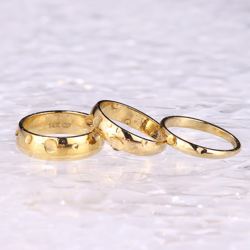 Florideco 12MM 14K Gold Filled Ring for Women Men Thick Thin Pinky Thumb Ring Wedding Band Non Tarnish Plain Domed Size 9 - Image 4