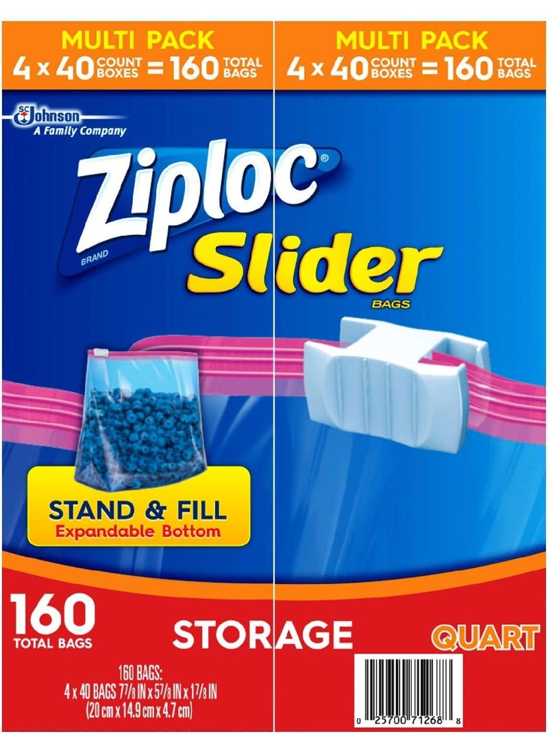 Ziploc Product of Ziploc Slider Storage Bags Quart Size 160 ct  Food Storage Bags  Containers Bulk Savings 