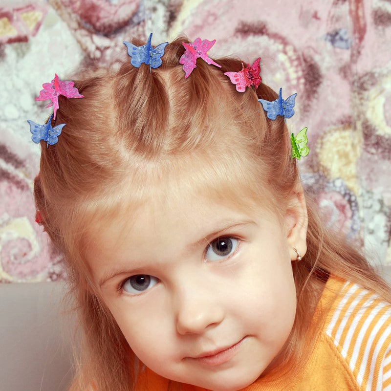 EAONE مشابك فراشة صغيرة لامعة من EAONE، مشابك شعر ملونة لامعة للفتيات والنساء، ملحقات تصفيف الشعر الجذابة من التسعينات، أكثر من 10 ألوان متنوعة، مجموعة من 50 - Image 5