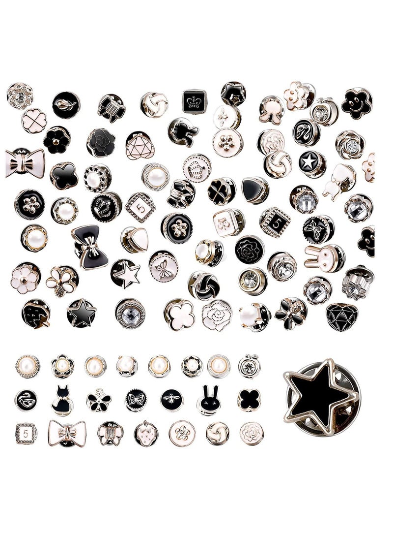 Brooch Buttons Cover, 80 Pcs Safty Button Pins Blouse Women Jewelry for Clothing Hats Jacket Bags Accessories Supplies DIY Crafts - Image 1