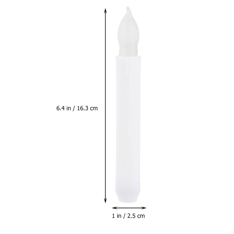12 Pcs Simulation Candle Light Candle Lamp Pole Candle Light for Halloween Dancing Evening - No Battery (Flickering Yellow) - Image 2
