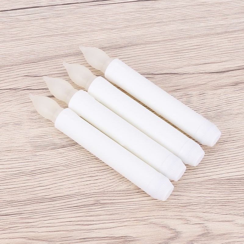 12 Pcs Simulation Candle Light Candle Lamp Pole Candle Light for Halloween Dancing Evening - No Battery (Flickering Yellow) - Image 1