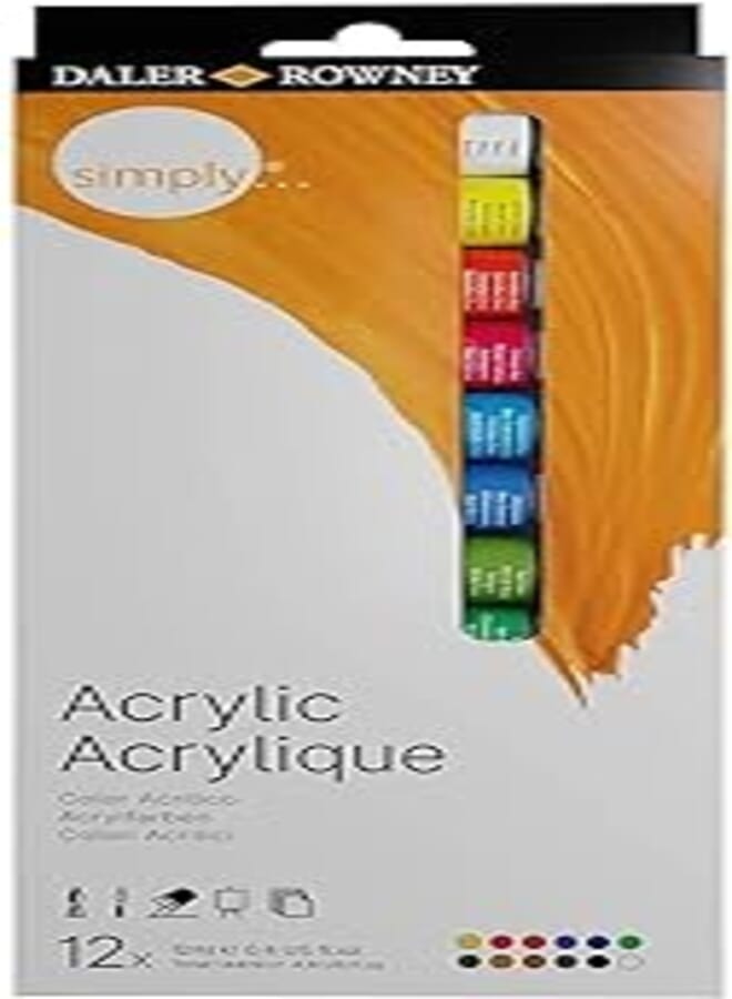 Daler Rowney Simply...box 12x12ml Acrylic Paints