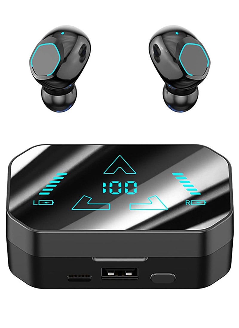 Rapidlash Wireless Earbuds With 95Hr Running-Time Bluetooth 5.3 Headphones IPX4 Waterproof with Charging Case Display For TV Phone PC, Touch Control Earphones in-Ear Built-in Mic Headset Deep Bass (Black)  - Image 1
