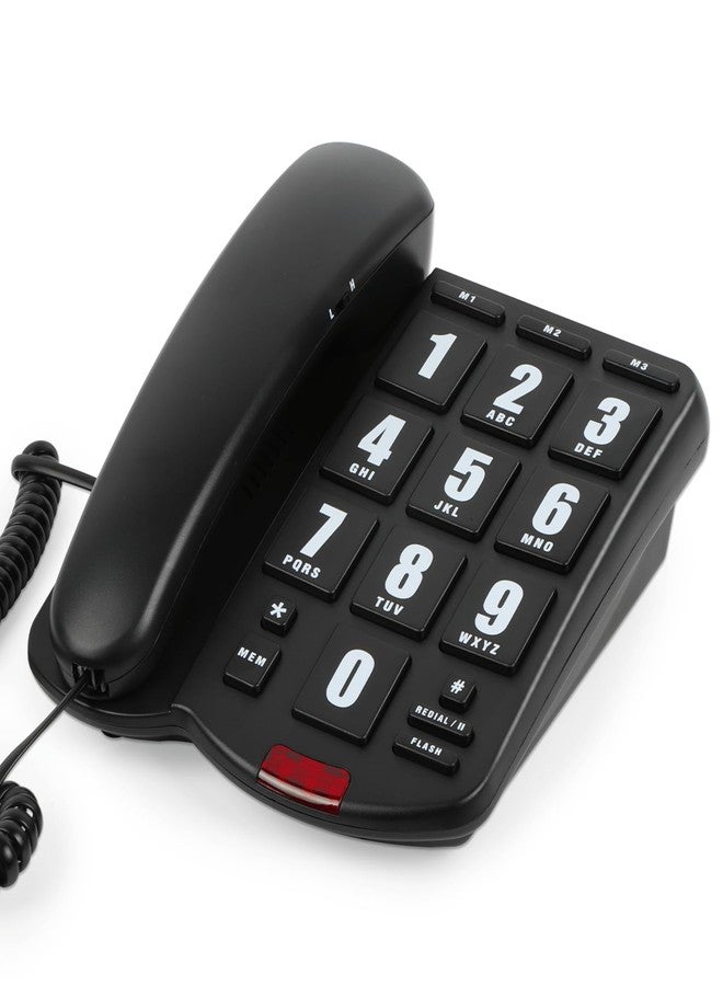 Awishwell Landline Phones for Seniors, Big Button Telephone with Loud Volume and One-Touch Speed Dials, Corded Telephone Landline Phones for Visually and Hearing Impaired (Black) - Image 1
