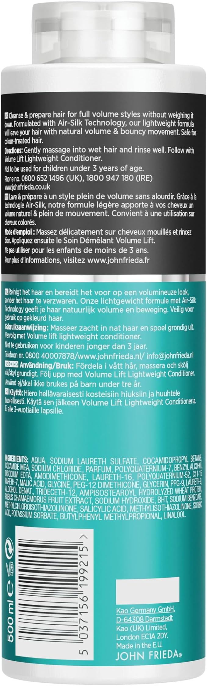 John Frieda Volume Lift Lightweight Shampoo 500 ml Shampoo for Flat Fine Hair Shampoo Value Pack - Image 3
