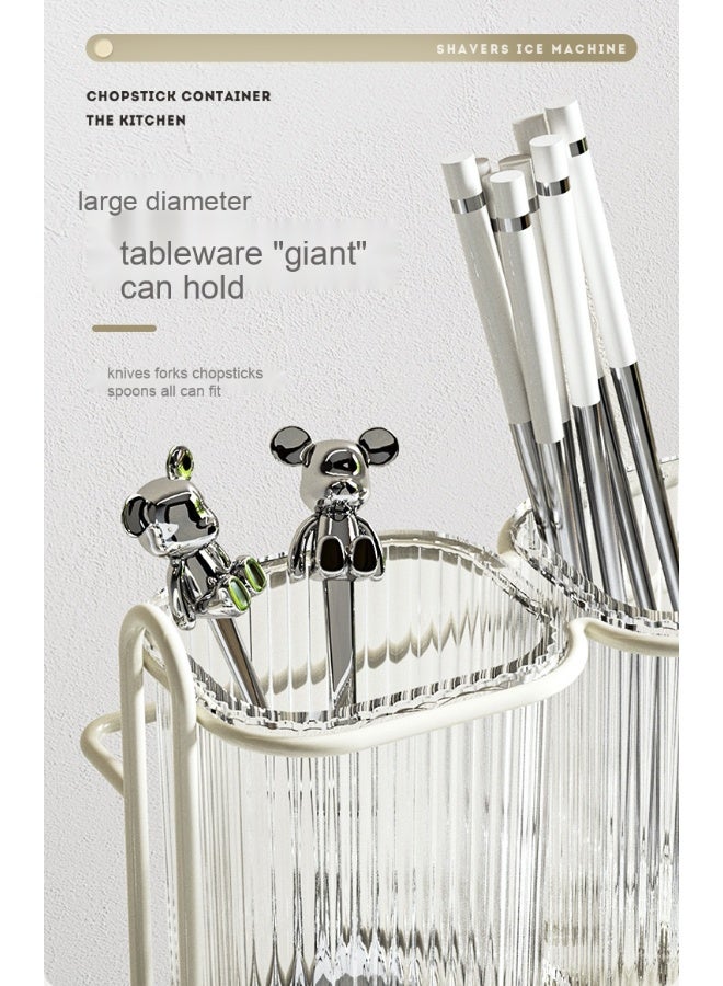 NeeMee Wall-Mounted Cutlery Organizer for Home - Features a Storage Rack for Chopsticks and Spoon, Suitable for Kitchen Countertop, with Draining and Drying Function. - Image 3