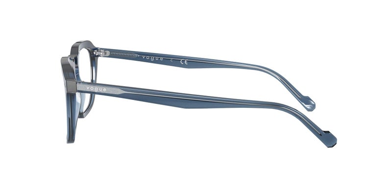 Vogue Eyewear Men's Vo5348 Square Prescription Eyewear Frames, Transparent Blue/Demo Lens, 49 mm